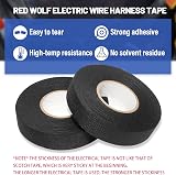 RED WOLF Wire Harness Tape 3/4in x 50ft 2 Pack Anti Squeak Heat Resistant view 2