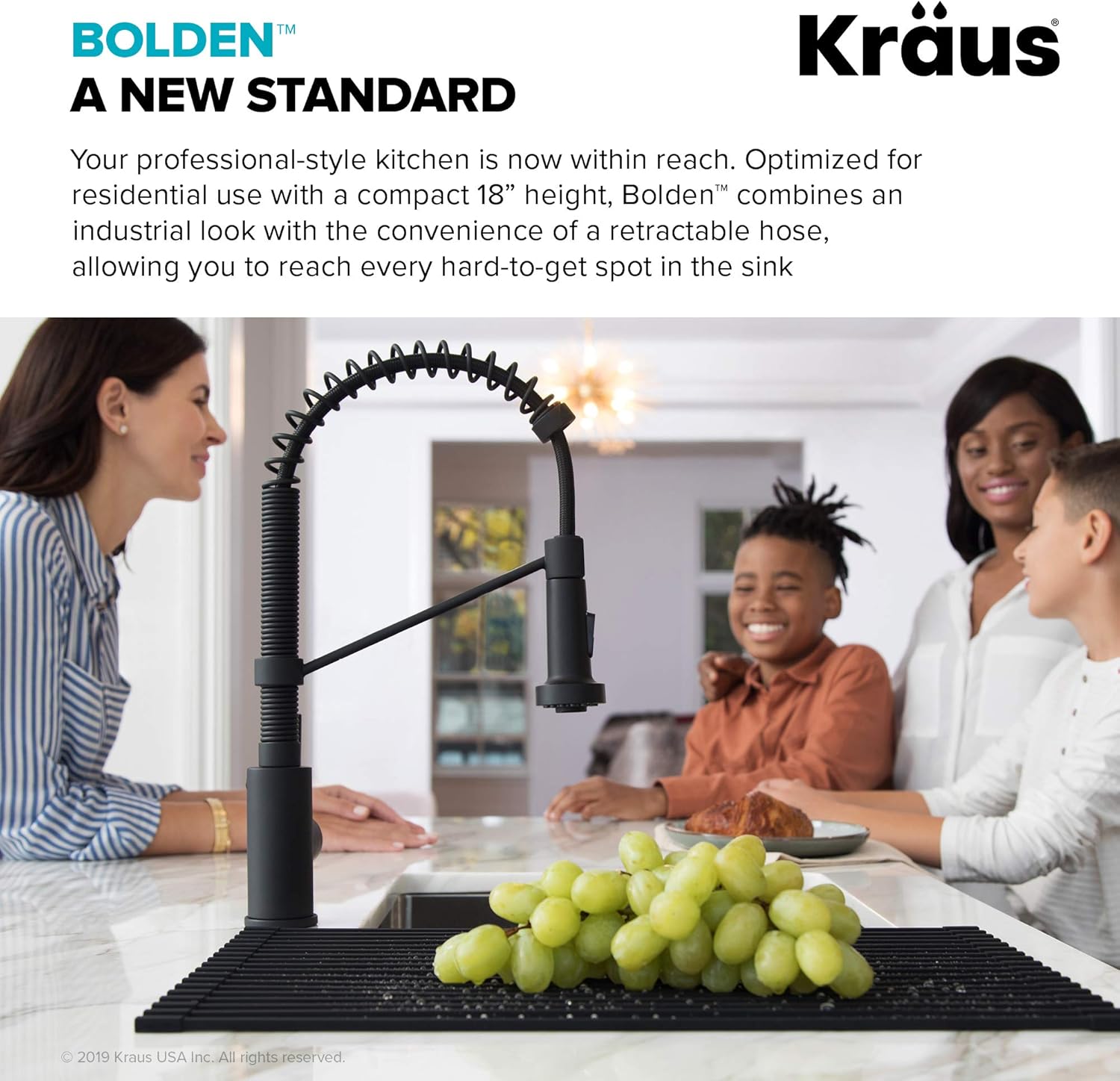 Kraus KPF-1610SS Bolden 18-Inch Commercial Kitchen Faucet with Dual Function Pull-Down Sprayhead in All-Brite Finish, Stainless Steel - - 