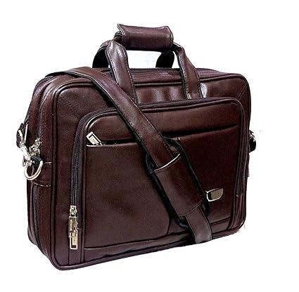 Widnes Faux Leather Expandable Laptop Sleeve Sling Bag, 16 Inches (Brown, 2926)
