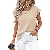 BTFBM Sweater Vest Women 2026 Spring Summer Cap Sleeve Crew Neck Casual Loose Business Tops Western Vacation Outfits