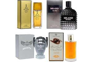 AFLUXE Men Cologne 4-Piece Combo Set (Choco/Milano/Billion/Invincible) Each 100ml Eau de Toilette/Parfume Spray Premium Men Perfume Set Long Lasting Fragrance for Daily Use