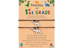 UNGENT THEM Mother Son Back to School Bracelet Mommy and Me Son Dinosaur First Day of School Bracelet for Mom and Son First Day of School Gift for Son Boys