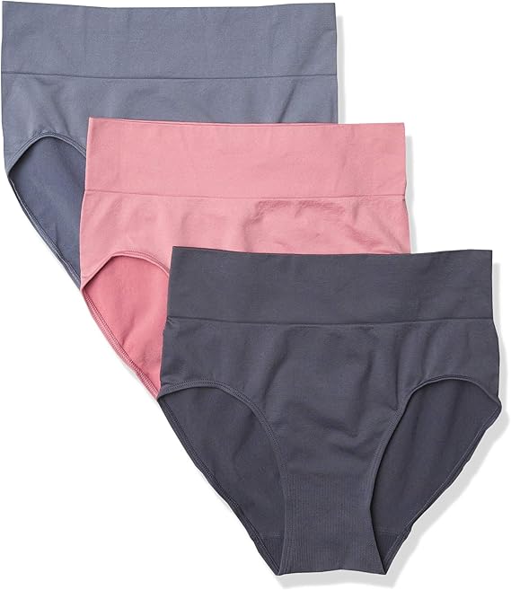 Hanes Ultimate Women's Smoothing Seamless Brief 3Pack, Rose Tea/Banyan