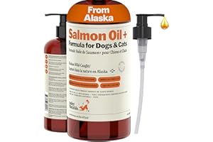 Deley Naturals Wild Alaskan Salmon Oil for Dogs & Cats - New & Improved Salmon Oil Plus Formula - Fish Oil for Dogs with DHA 