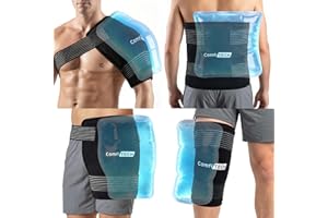 ComfiTECH Reusable Ice Pack, Soft Multipurpose Gel Cold Compress with 2 Adjustable Straps for Hands-Free Relief on Back, Shou