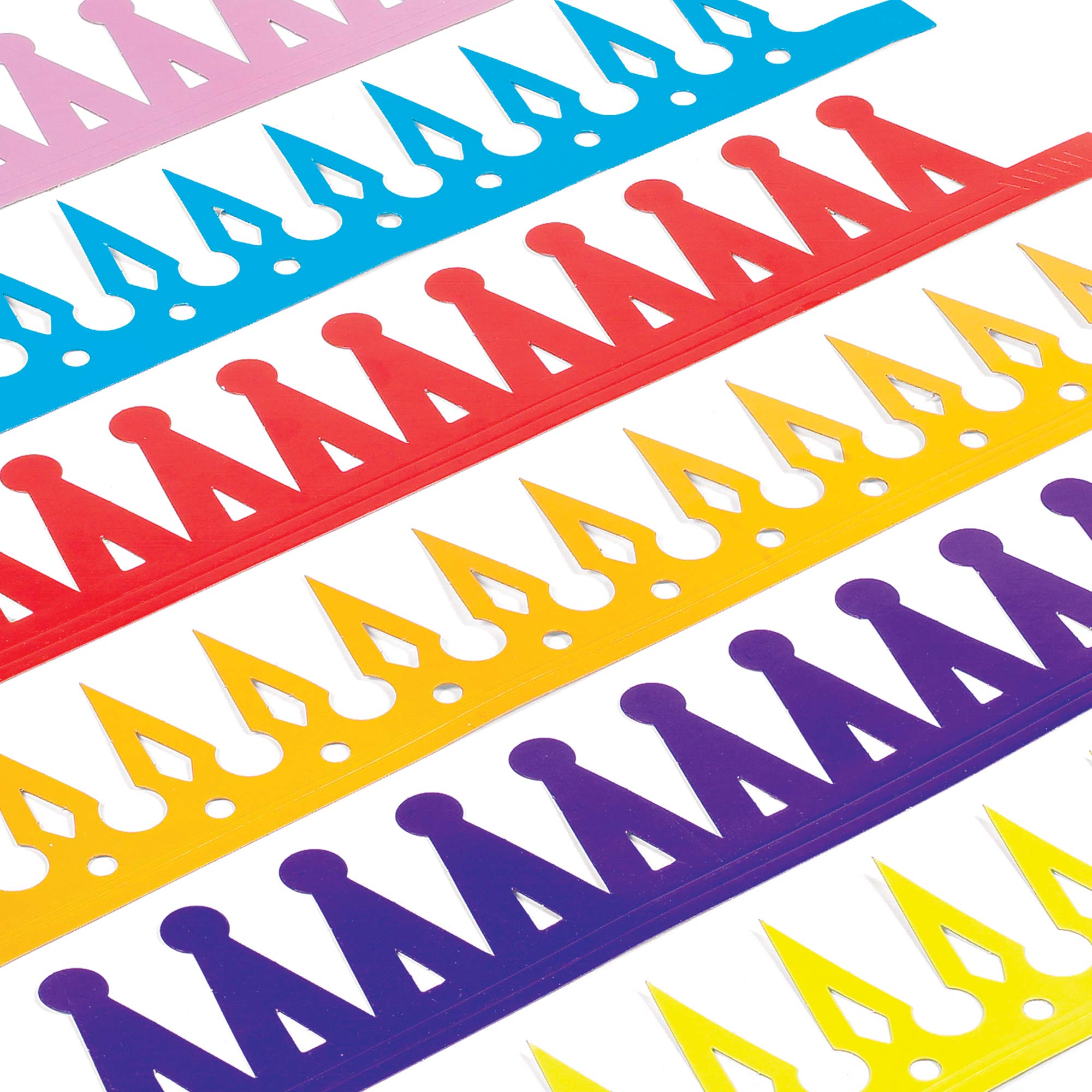 Baker Ross Coloured Card crowns (Pack of 12) For Kids To Decorate and Personalise, 60cm