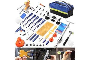 Jerbor Car Dent Puller Kit, Paintless Dent Repair Kit with Golden Lifter, T-bar Dent Puller, Bridge Puller, for SUV RV Truck 