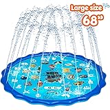 Obuby Sprinkle & Splash Play Mat, Sprinkler for Kids,Upgraded 68' Summer Outdoor Water Toys Wading Pool Splash pad for Toddlers Baby, Outside Water Play Mat for 1-12 Years Old Children Boys Girls