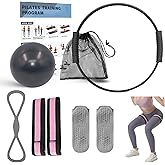 Wavar Pilates Essentials Kit for Women Pilates Equipment with 13.5" Magic Circle Mini Ball Resistance Band Premium Accessories Pilates Ring Set for Starter Workout at Home with Exercise Guide