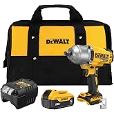 DEWALT 20V MAX Cordless Impact Wrench with Hog Ring Anvil, Brushless High Torque 1/2 Impact Gun, 4-Mode Speed, Includes Battery, Charger and Kit Bag (DCF900P1)