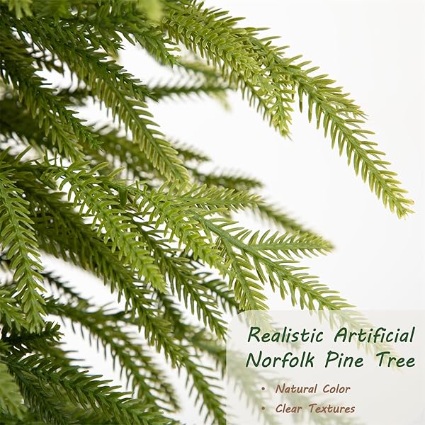 3FT NORFOLK PINE CHRISTMAS TREE UV RESISTANT, 36IN FAUX NORFOLK PINE TREE WITH SOFT REAL TOUCH CLEARLY TEXTURED LEAVES, STURDY ARTIFICIAL PINE TREE FOR PORCH PATIO OUTDOOR DECOR