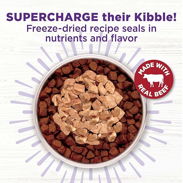 WELLNESS BOWL BOOSTERS BARE, DOG FOOD TOPPER FOR SMALL, MEDIUM, & LARGE BREEDS, GRAIN FREE, NATURAL, FREEZE DRIED, BEEF, 4 OUNCE BAG (PACK OF 1)