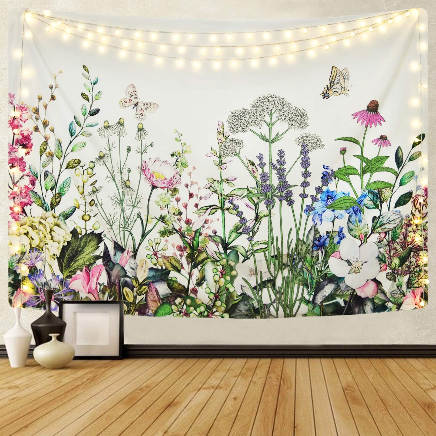 Alishomtll Floral Plant Tapestry Colorful Herb Tapestries