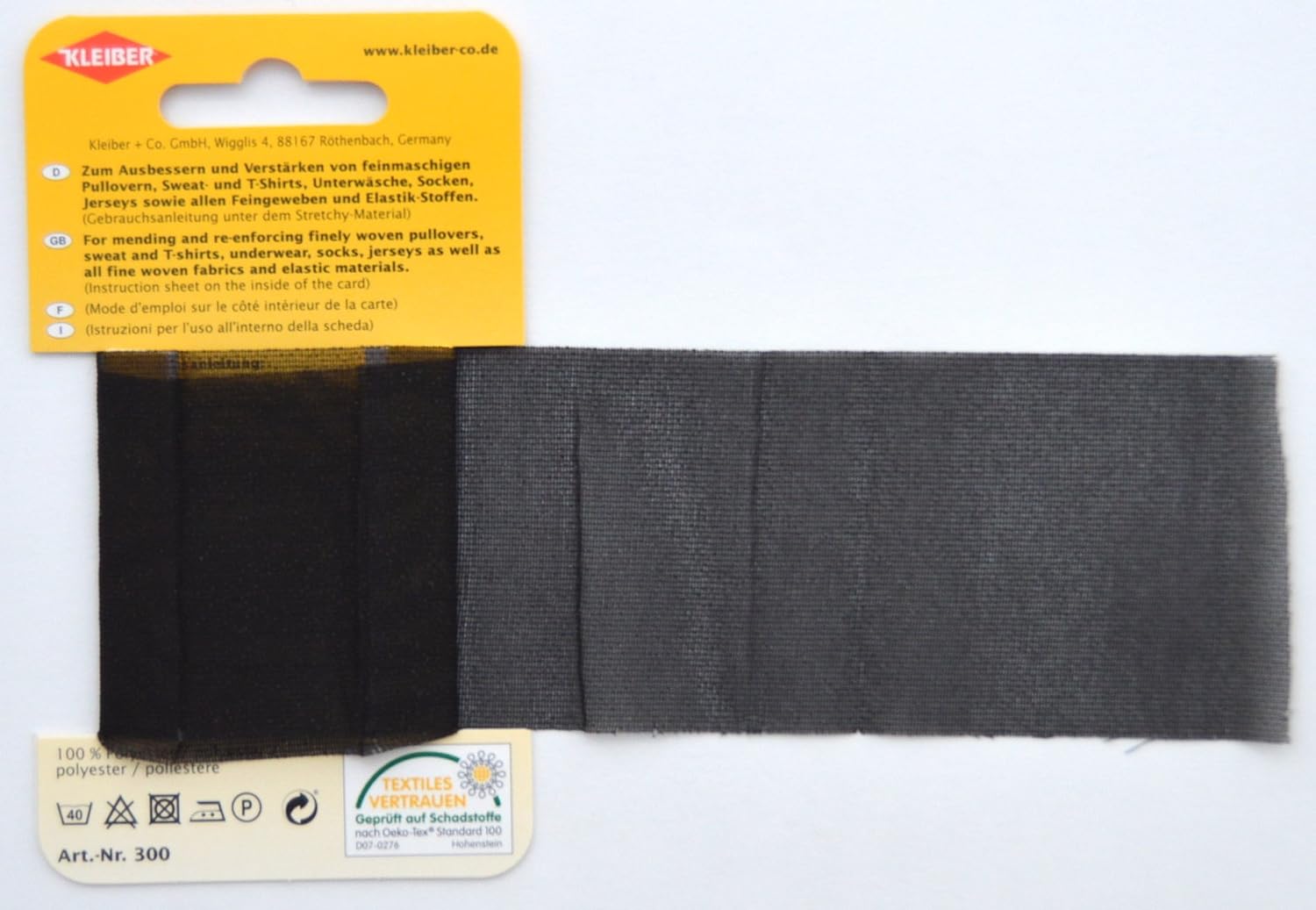 Kleiber 40 x 6 cm Iron on Elasticated Clothing Repair Tape, Black, 40 cm x 6 cm - Image 4
