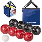 Triumph Sports Competition 100mm Resin Bocce Ball Outdoor Game Set with Carrying Bag for Easy Storage,Multi,One Size,35-7103-3