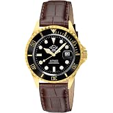 GV2 Men's Liguria Swiss Automatic Watch, Genuine Italian Leather Strap