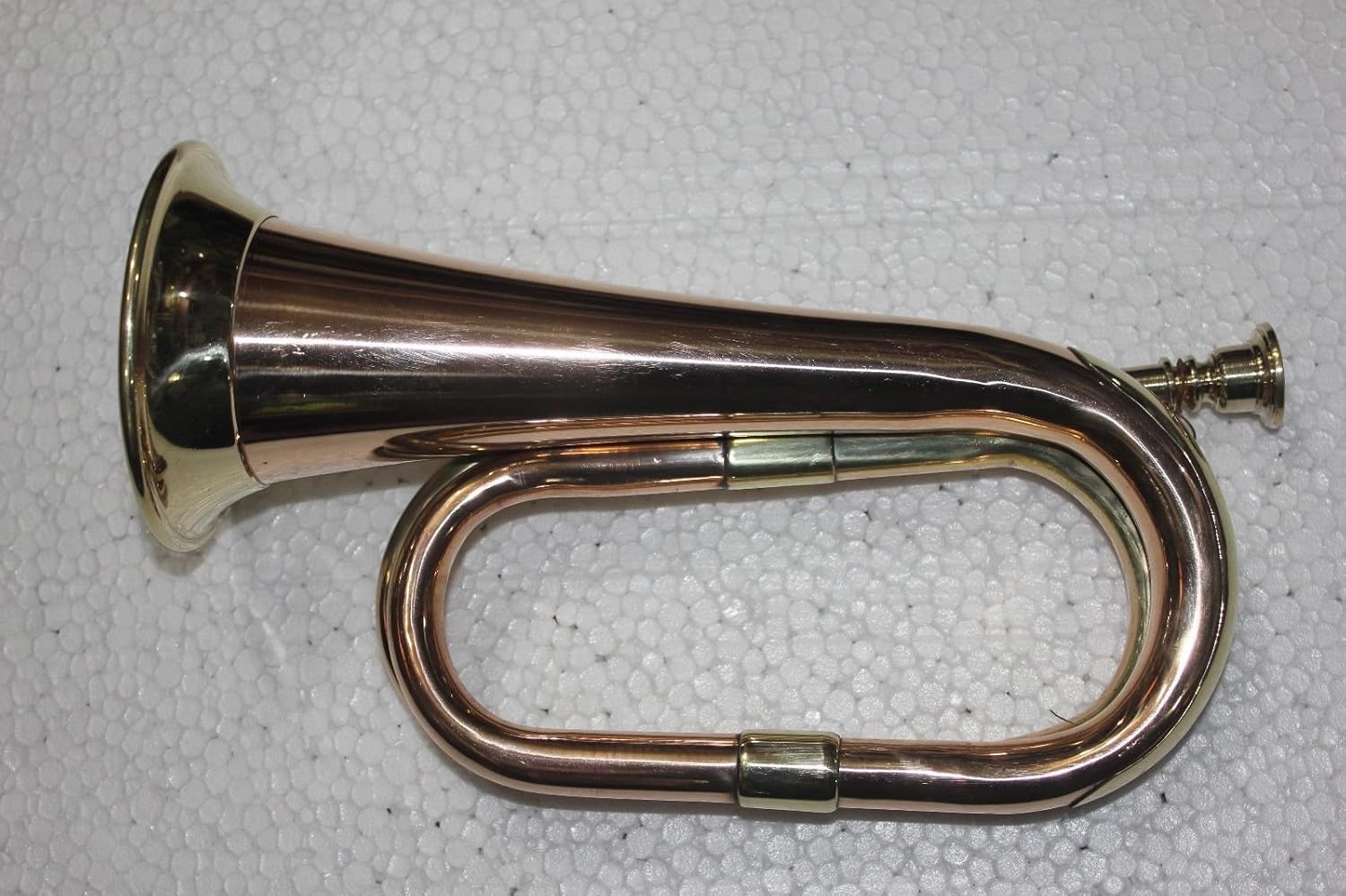 Queen Brass Bugle Brass With Bugle Instrument W/Case Gold: Musical Instruments