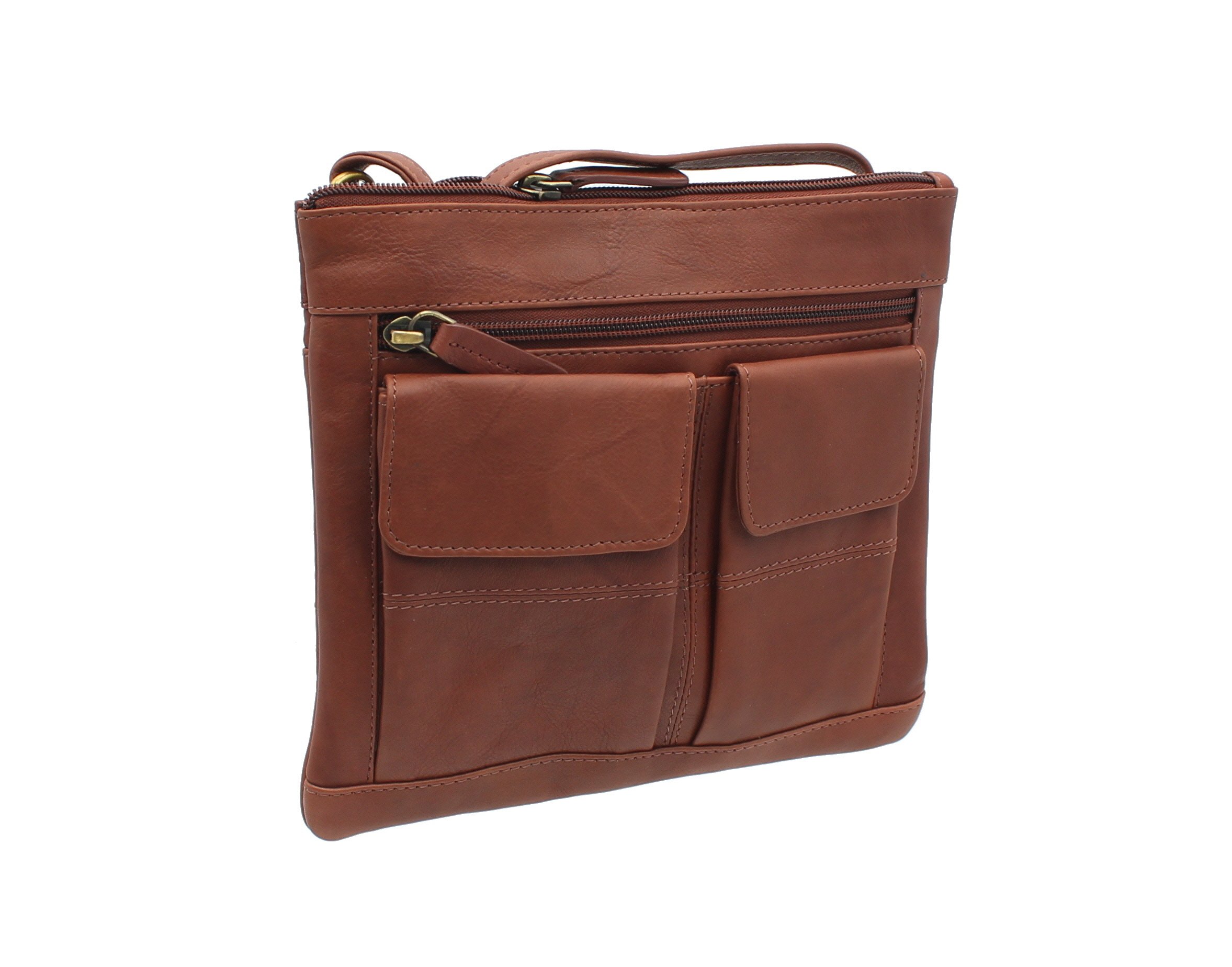 VISCONTI Leather Handbag Style 18608A - Brown