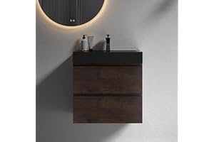 BLUHOUZZ Alice 24 Inch Bathroom Vanity with Sink with Overflow, Large Storage Wall Mounted Floating Bathroom Vanity for Modern Bathroom, One-Piece Sink Basin Minimalist Bathroom Sink Cabinet