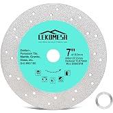 LEKOMESH 7 Inch Diamond Blade for Wet Tile Saw for Angle Grinder | Glass Cutter Disc, Granite Cutting Blade, Diamond Grinder Wheel for Rock Slab, Stone, Tile, Marble, Granite, Glass