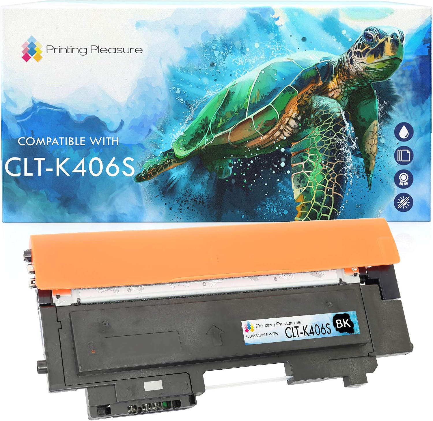 Printing Pleasure CLT-K406S Toner Cartridge compatible for Samsung Xpress SL C410W C460FW C460W C467W CLP-360 CLP-365 CLP-365W CLX-3305 CLX-3305FN 3305W
