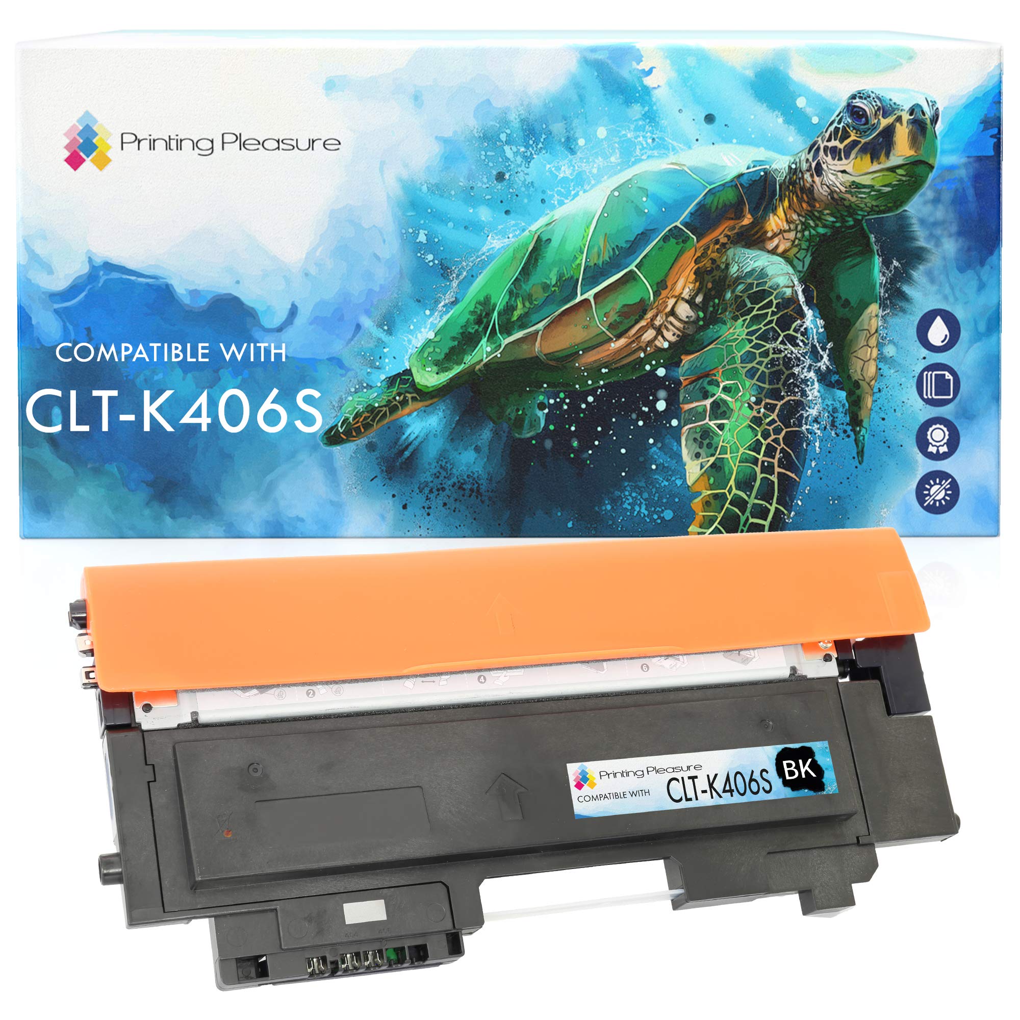 Printing Pleasure CLT-K406S Toner Cartridge compatible for Samsung Xpress SL C410W C460FW C460W C467W CLP-360 CLP-365 CLP-365W CLX-3305 CLX-3305FN 3305W | Black