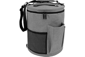 Knitting Bag Yarn Storage, Practical Crochet Bag Organizer with Lid, Portable Yarn Organizer Tote with Handle, Stylish Croche