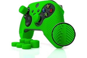 Foamy Lizard SeriesPro Controller Skin for Xbox Series X & S Protector Ergonomic Soft Studded Anti-Slip Silicone Rubber Gel Grip Case, 1 Cover + 8 Raised Thumb Grip Caps (NOT for Elite 1/2) (Green)