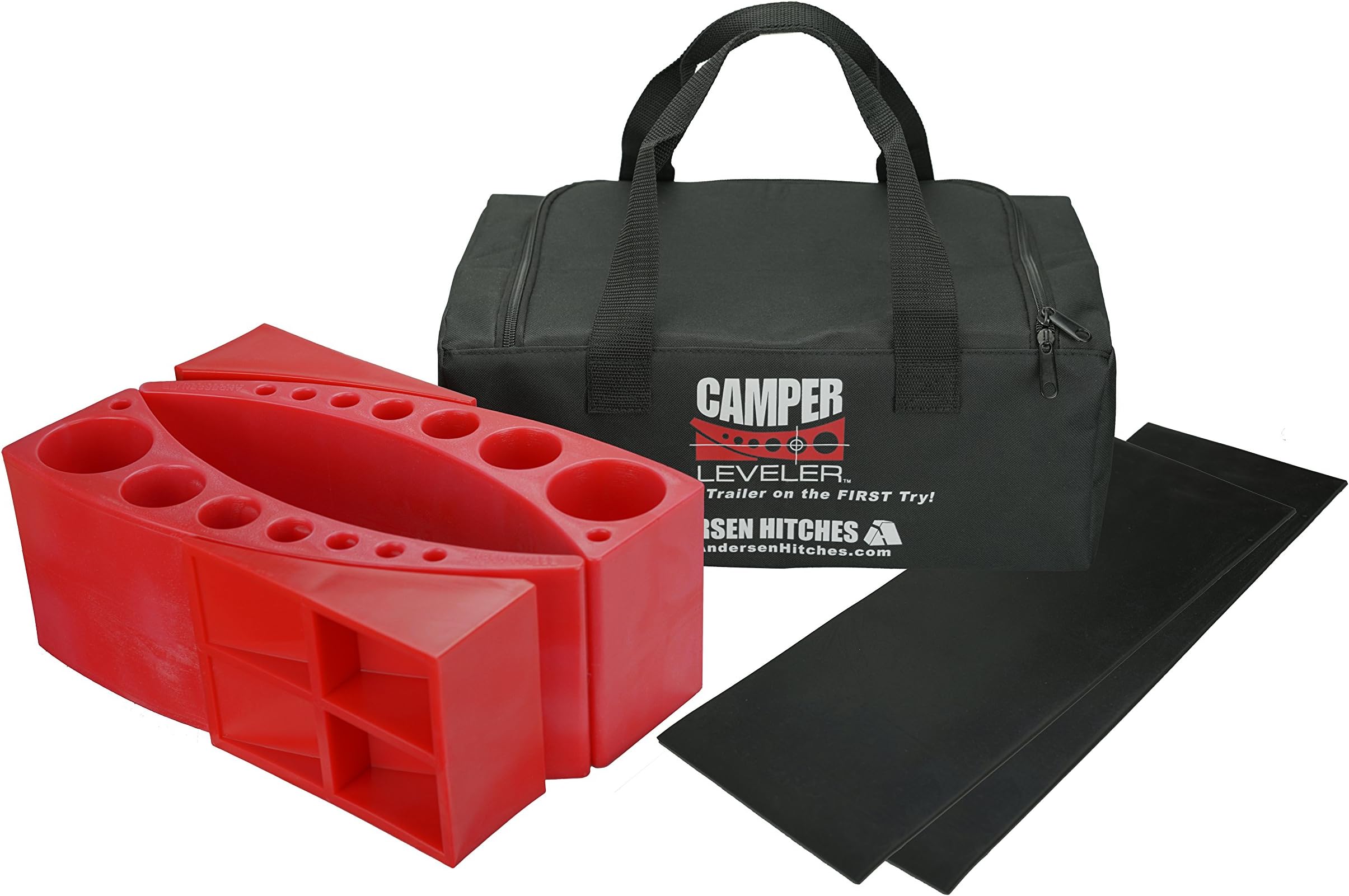 Andersen Hitches3604 2-Pack Camper Leveler Blocks w/Rubber mats and Sturdy Bag w/Double Handles | Camper Leveling System | Outdoor Camping Levels