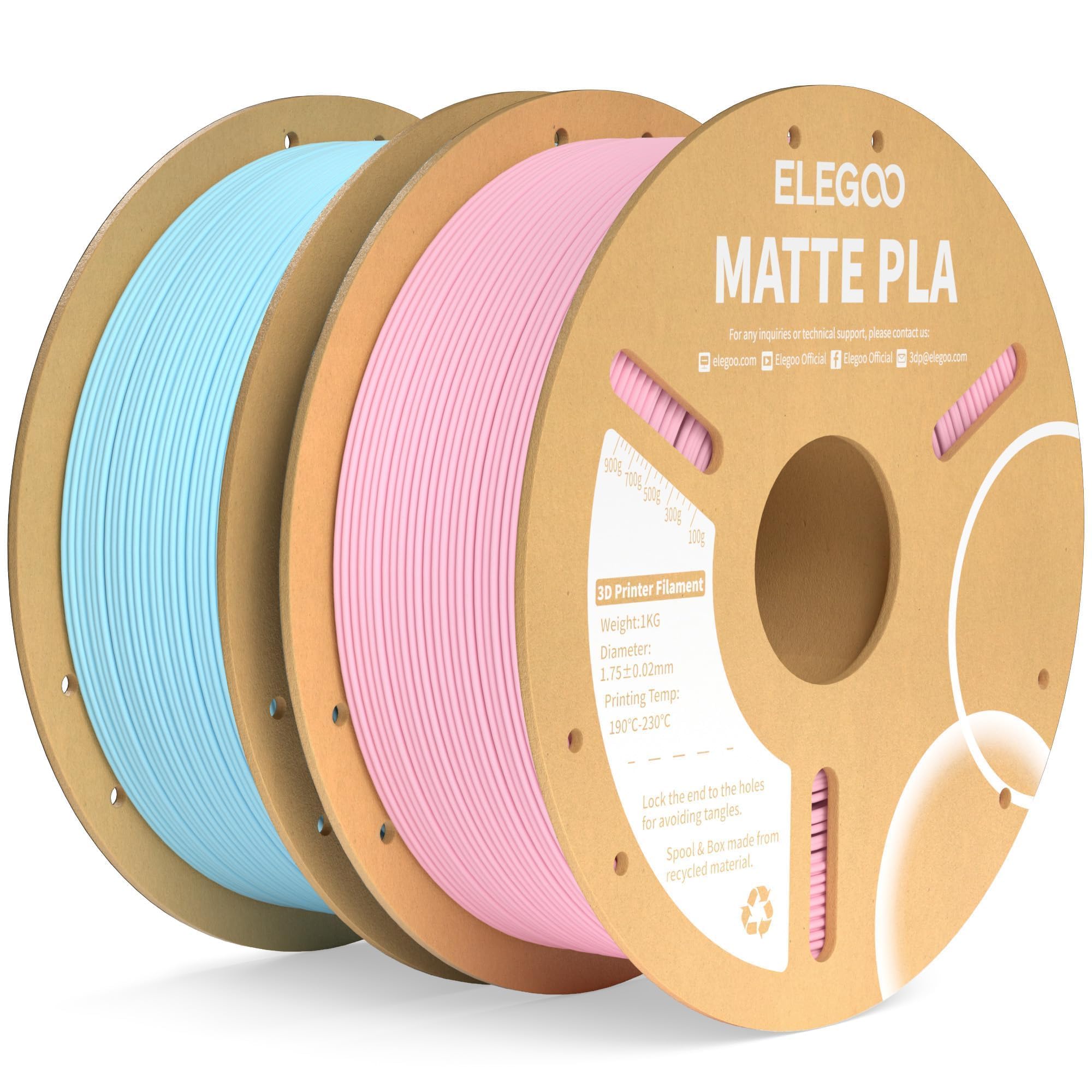 ELEGOO Matte PLA Filament Sakura Pink & Ice Blue
