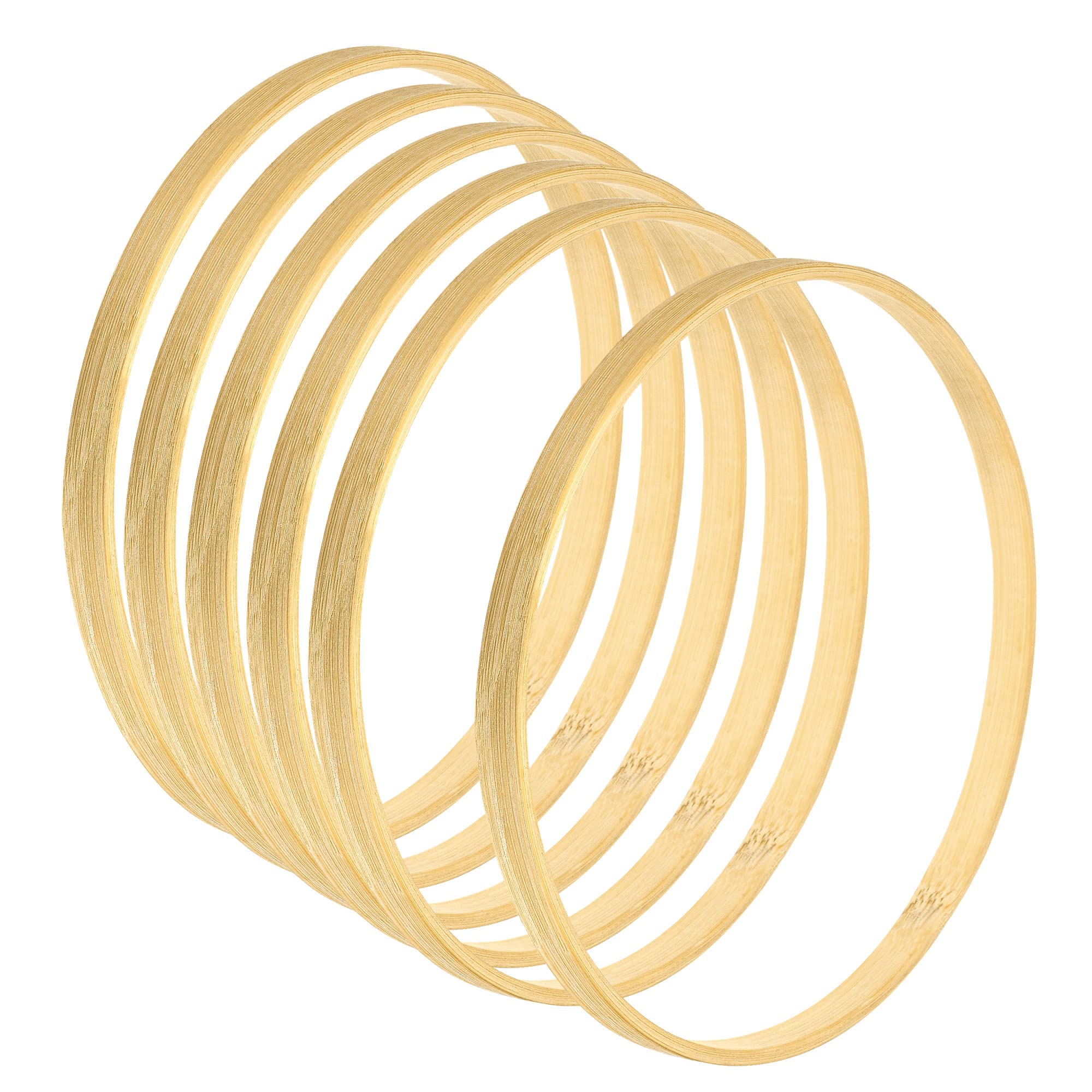 PATIKIL 5.9 Inch Wooden Bamboo Floral Hoop, 6Pack Craft Rings for DIY Wedding Wreath Decor, Dream Catcher and Hanging Crafts