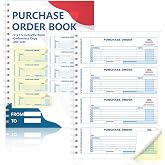200 Sets Purchase Order Book 7.5 x 10.9 Inch 2 Part Carbonless Order Book Work Order Book Receipts Book with Sequential Numbers for Office Business and Accounting (1)