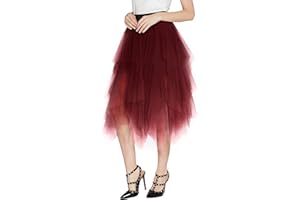 Urban CoCo Women's Sheer Tutu Skirt Tulle Mesh Layered Midi Skirt