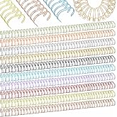 MorningRo 50 Pcs 1 Inch Metal Double Loop Binding Wires Bulk | Cinch Binding Wires, Double Spiral Ring Coil 10 Colors Twin Spines Combs 23 Holes 2: 1 Pitch Cinch Coil Machine Wire