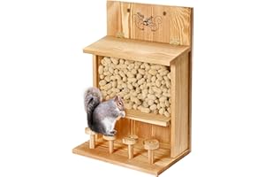 MONT PLEASANT Squirrel Feeder Nut Bar Large Squirrel Feeder for Outside, Peanuts for Squirrels, Hanging Squirrel Feeding Station Chipmunk Feeder for Backyard Easy to Fill with Nuts