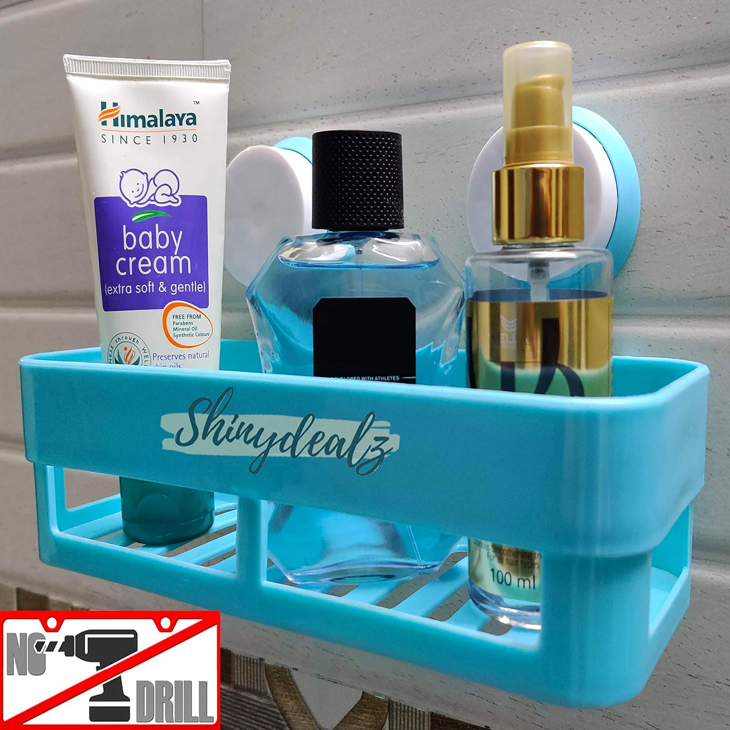 Shinydealz Plastic Bathroom Kitchen Suction Shelves With Wall Mounted Vacuum Cups Multicolo Amazon In Home Improvement