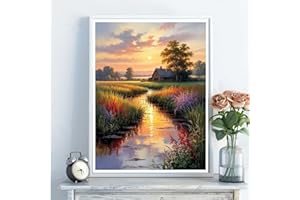 5D Diamond Art Kits for Adults - DIY Scenery Diamond Painting Kits, Full Round Drill - Crystal Embroidery Cross Stitch Craft 