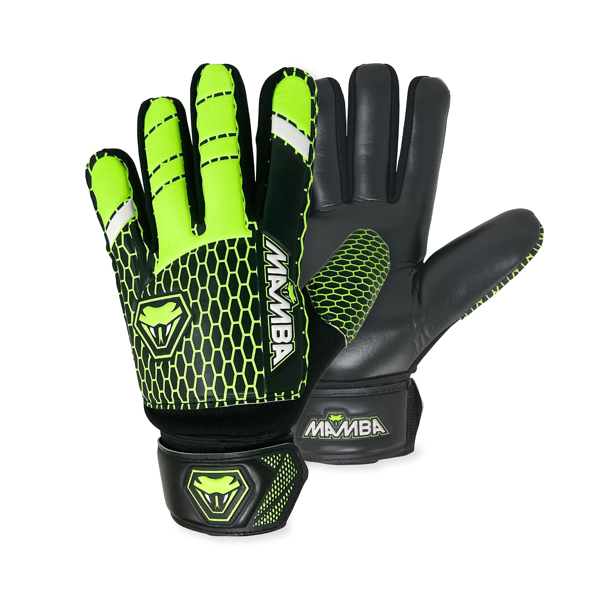 MAMBA Kids Goalie Gloves Youth Goalkeeper | Durable, Latex Palm & Back Hand | Double Length Latex Wrist Support | Outstanding Design | Goalie Gloves for Kids - Boys & Girls (5)