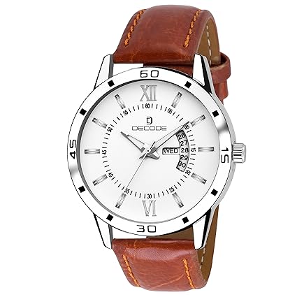 White Brown Day and Date DC3095 Analog Mens Watch