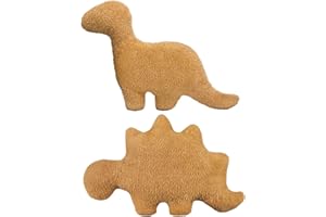 Andywoo Dino Chicken Nugget Pillow Plush is Funny Gifts, Dinosaur Chicken Nugget Pillow for Birthday Gifts, Dinosaur Gifts for Kids Teens and Adults (2 Pcs, Small)