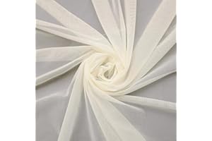 VOIZVONY Power Mesh Fabric Stretch: 4-Way Net Superfine Fabric Nylon Spandex Sheer Mesh - 1 Yards Long 60" Wide (Light Nude)