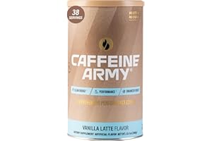 CAFFEINE ARMY Vanilla Latte | Comprehensive Functional Coffee with MCTs, CoQ10, Collagen and Adaptogens: Clean Energy + Supports Daily Attention, No Jitters or Crash (13.4 oz 38 Servings)