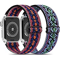 Mugust 2 Pack Stretchy Bands Compatible with Apple Watch 38mm 40mm 42mm 44mm for iWatch Series 6 5 4 3 2 1 SE…