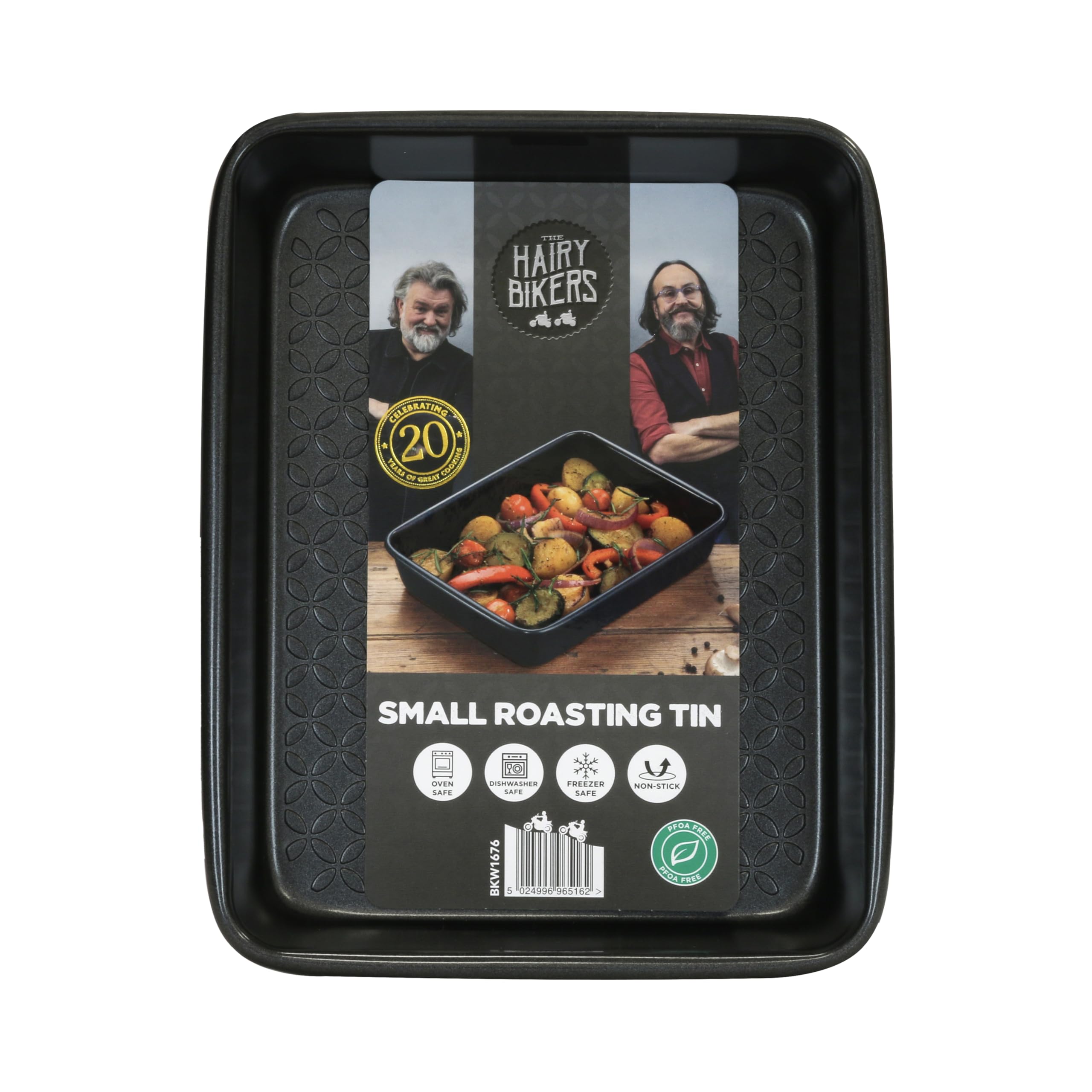 Hairy Bikers Bakeware, Small Roasting Tin, Non-Stick Coating, PFOA Free, Oven Safe, Dishwasher Safe, Freezer Safe, Black