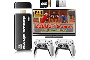 2026 Upgraded Retro Gaming Console Stick Pro, Classic Video Games Stick with 4K HDMI, Built-in 23 Game Emulators, 20000+ Game