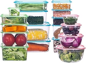 Nuovoo 36 piece container set,Food Storage Containers with Airtight Lids- BPA Free Plastic Meal Prep Containers-Leak proof Lunch Containers,Freezer & Microwave Safe (White) (white)