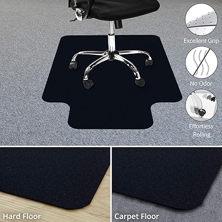 Amazon Com Office Marshal Black Office Chair Mat With Lip 36
