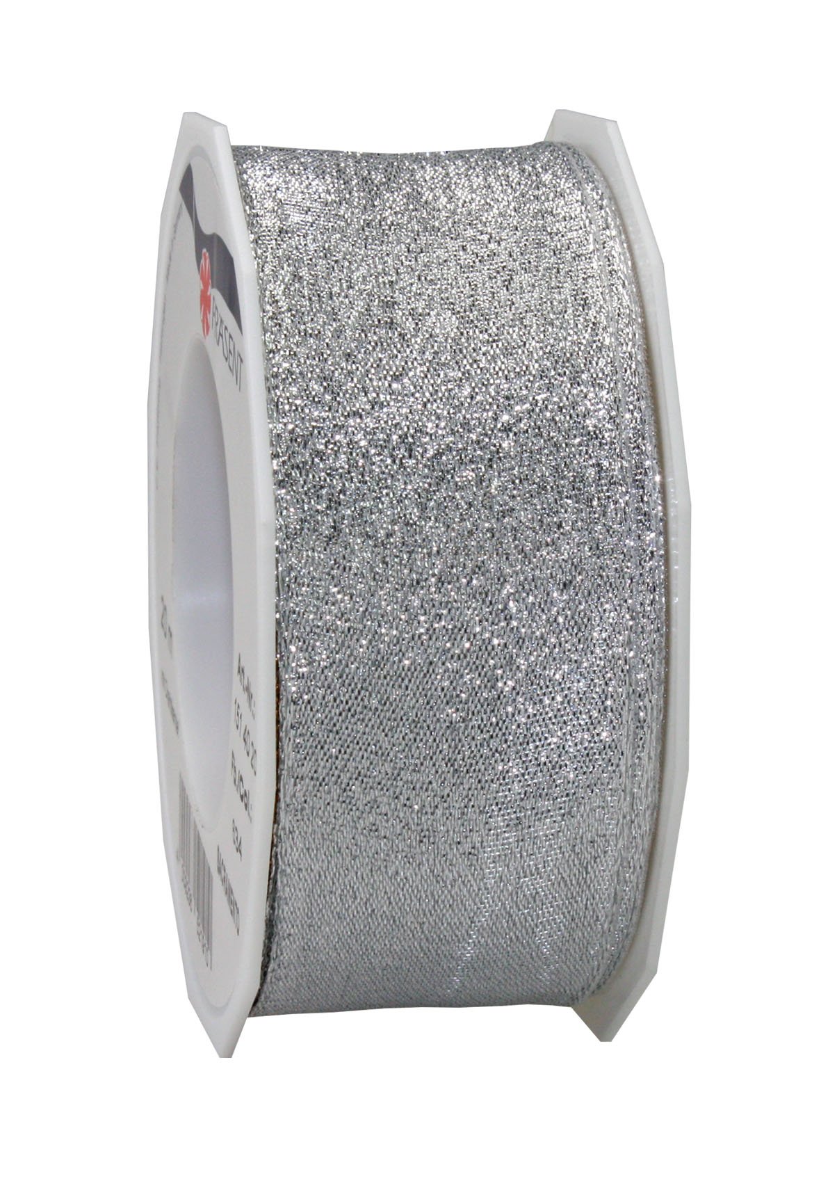 Präsent - Sacramento Wired Ribbon Silver 20-m-Roll 40 mm width