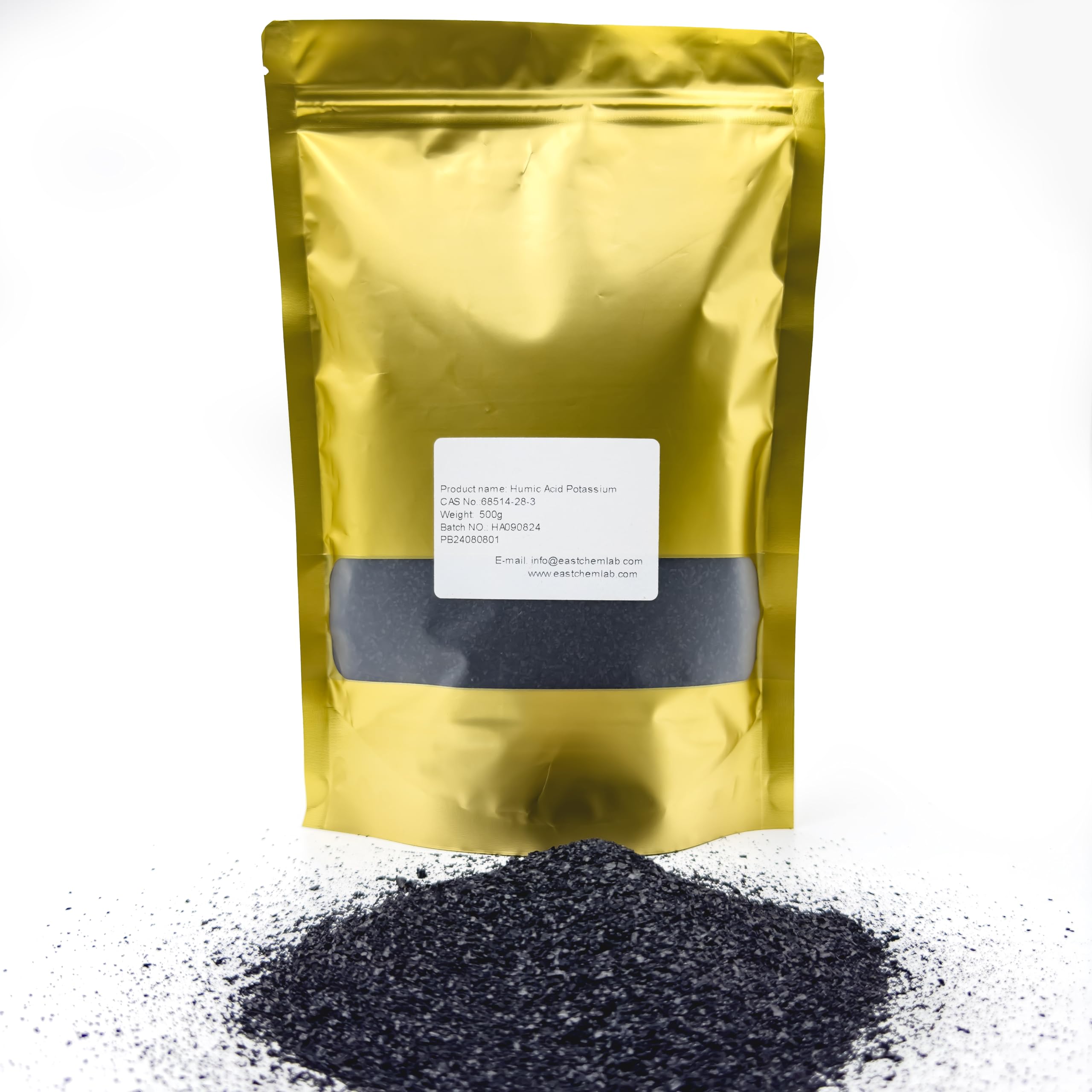 Eastchemlab® Mineral potassium fulvic acid, organic high natural active potassium fulvic acid, derived from humus, containing 65% humic acid and 55% fulvic acid, 12% K (500g/17.63oz)