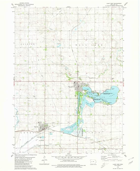 YellowMaps Lake View IA topo map, 124000 Scale, 7.5 X 7.5 Minute, Historical, 1980